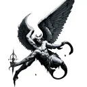 angel kills devil tattoo design idea