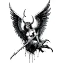 angel kills devil tattoo design idea