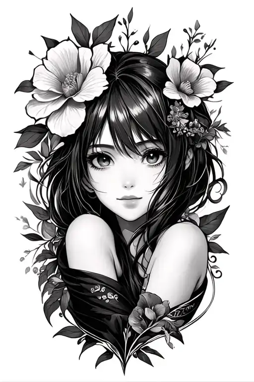 making a tattoo based on anime theme. to relate peace, life, love and many good things and uniqueness only one in 1 tattoo design idea