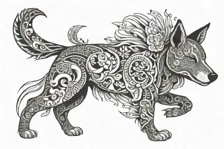 dog alebrije style tattoo tattoo design idea