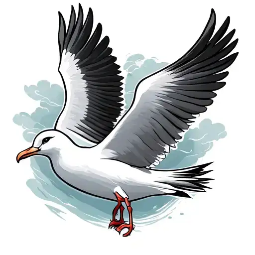 seagull tattoo design idea
