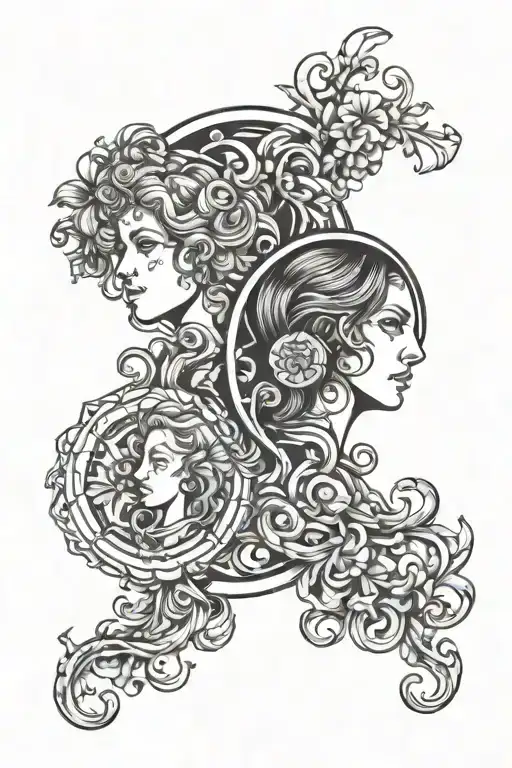 zodiac signs gemini virgo and libra zodiac sign tattoo design idea