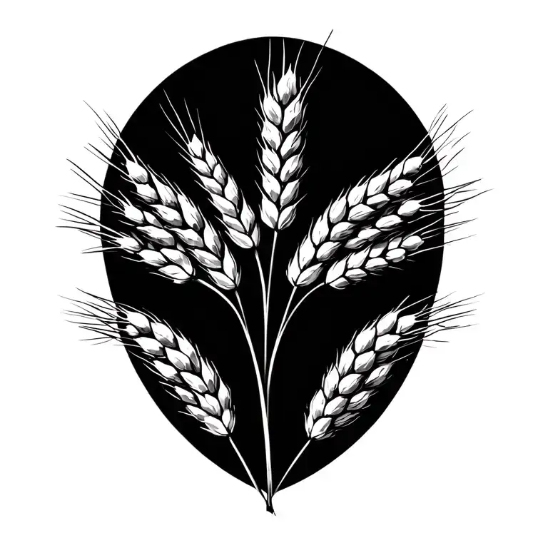 wheat, Ukrainian symbol and fingerprint faded tattoo design idea