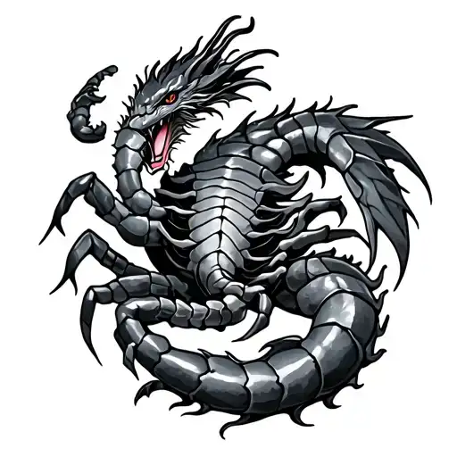 scorpion dragon wrapped tattoo design idea