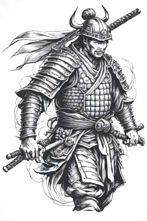 ronin samurai full body tattoo design idea