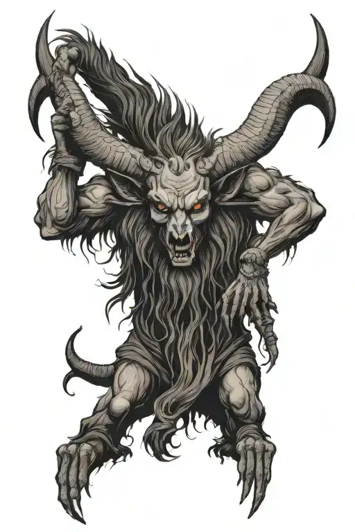baphomet wearing shirt tattoo design idea
