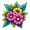 Minecraft flowers tattoo design idea