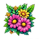 Minecraft flowers tattoo design idea