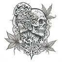 T & P smoking weed tattoo design idea