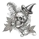 T & P smoking weed tattoo design idea