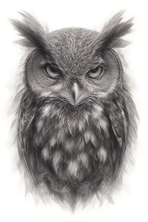 Native American sorcerer owl tattoo design idea