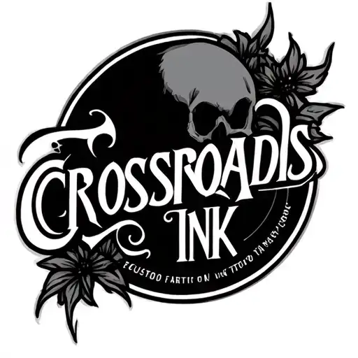 A tattoo studio logo thats gothic but femine with the name crossroads ink.  tattoo design idea