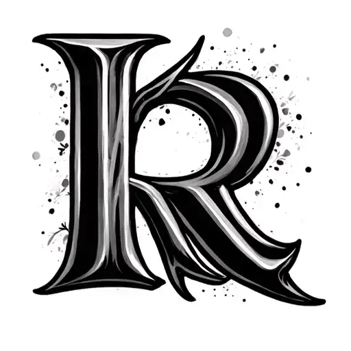 R cursive writing tattoo design idea