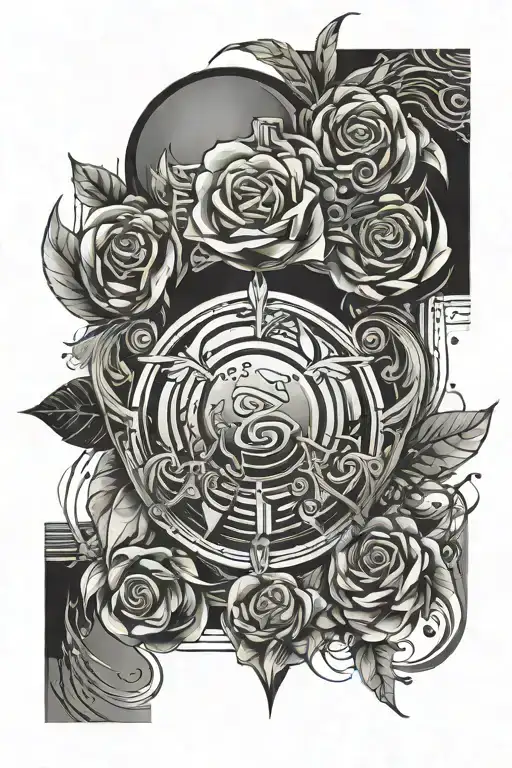 A unique tattoo design incorporating the client's weight in a creative and abstract way, symbolizing personal growth and transformation tattoo design idea