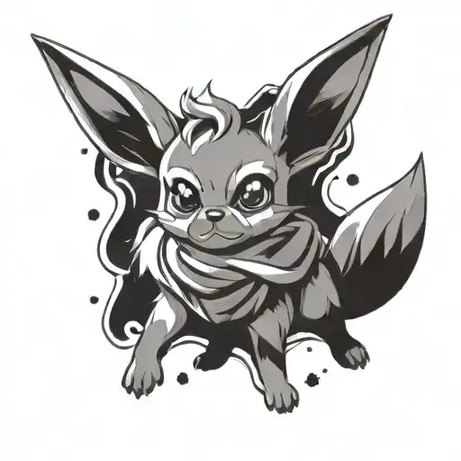 Eevee and espion mixed tattoo design idea