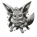 Eevee and espion mixed tattoo design idea