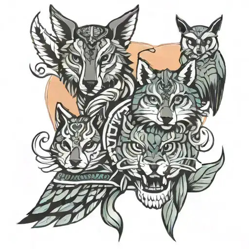 totems tattoo style with animals  tattoo design idea