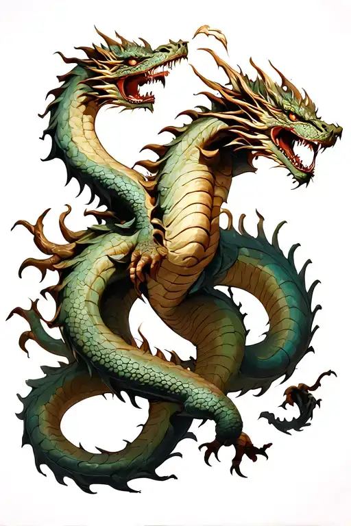 hercules fighting hydra dragon with 9 heads tattoo design idea