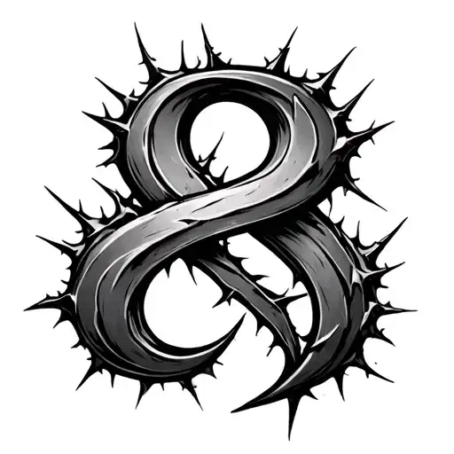  The number 8, because it resembles infinity, but it is broken because nothing lasts forever, but with thorns or someth tattoo design idea