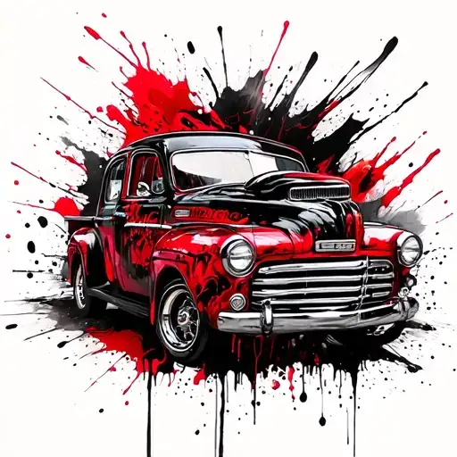 v8,tits,oldschool,morbide,1970 tattoo design idea