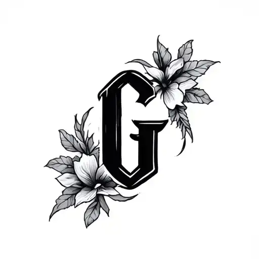 Cursive G tattoo design idea