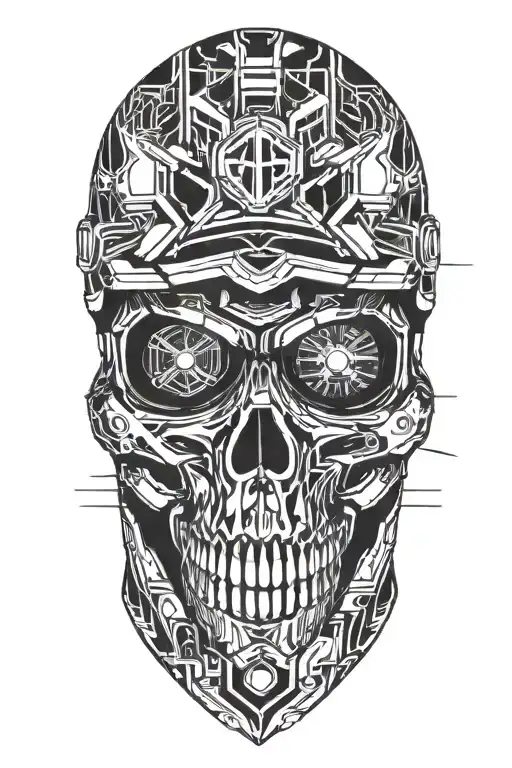 motocross skull in helmet tattoo design idea