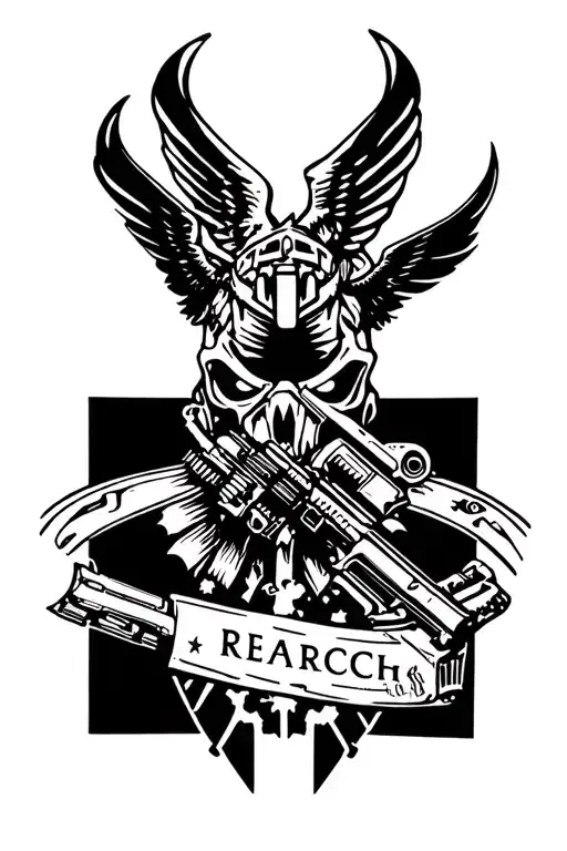 black and white, halo reach, noble 6 tattoo design idea