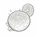 moon as a grapefruit tattoo design idea