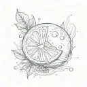 moon as a grapefruit tattoo design idea