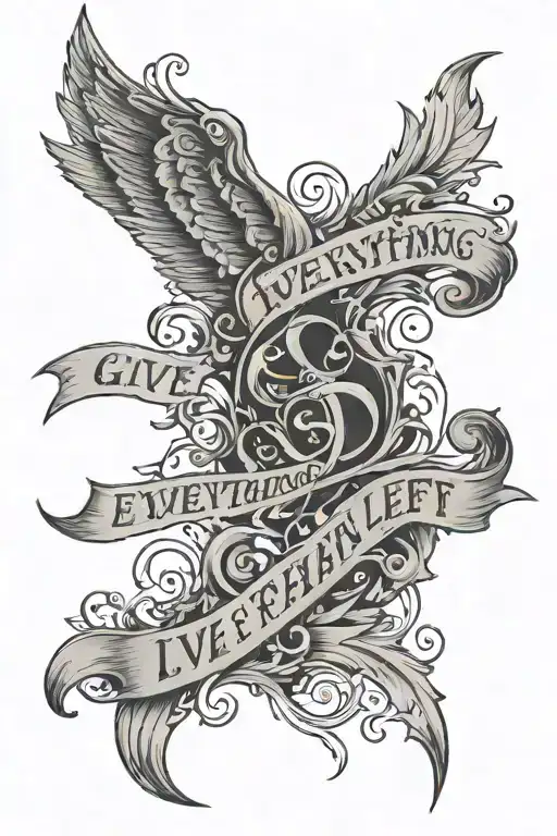 Text saying "I'd give everything even if it means I have nothing left" tattoo design idea