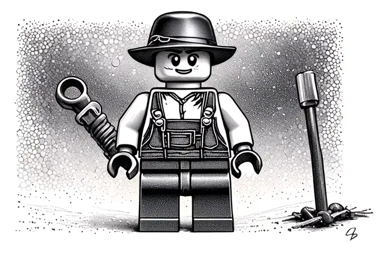 Lego lederhosen tattoo design idea