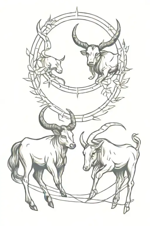 taurus and Sagittarius combined tattoo tattoo design idea