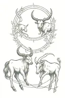 taurus and Sagittarius combined tattoo tattoo design idea