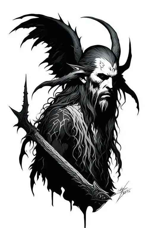 the witcher, leshy, noonwraith tattoo design idea