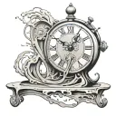 dali melting clock tattoo design idea