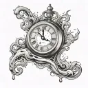 dali melting clock tattoo design idea