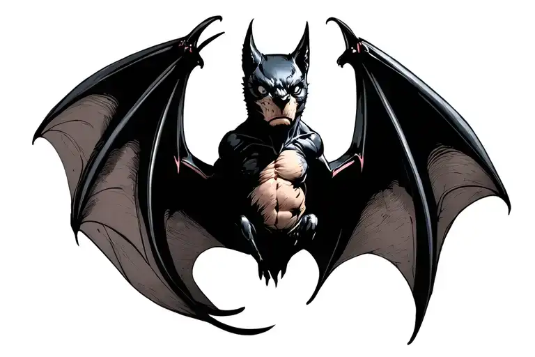 bat flying tattoo design idea