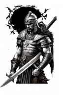 gladiator with a sword tattoo design idea