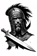 gladiator with a sword tattoo design idea