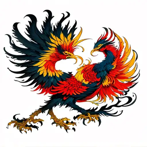 Gothic Phoenix tattoo design idea