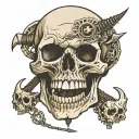skull with zipper instead teeth tattoo design idea