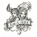 the names Luke and Alice together tattoo design idea