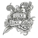 the names Luke and Alice together tattoo design idea