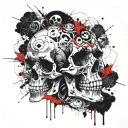 Grief with the skull tattoo design idea