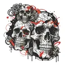 Grief with the skull tattoo design idea