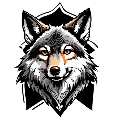 American traditional coyote tattoo design idea