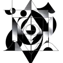 Triangle, circle and square with sharp lines, clearly passing through each other in a geometric tattoo. tattoo design idea