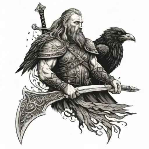 Sword ragnar lothbrok and crows tattoo design idea