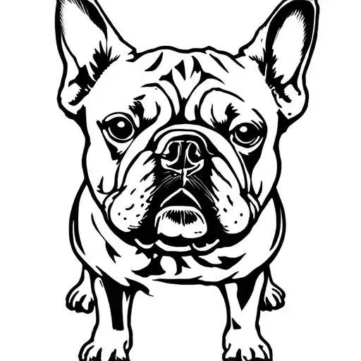 french bulldog viking tattoo design idea