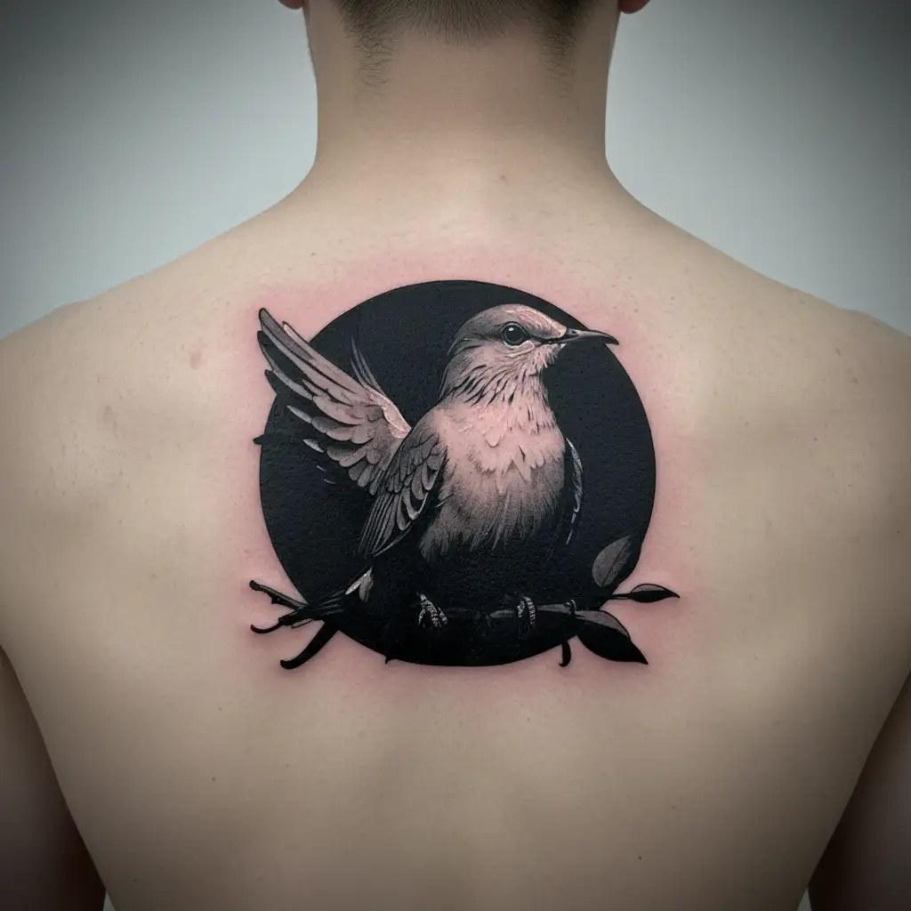 dove perched tattoo design idea